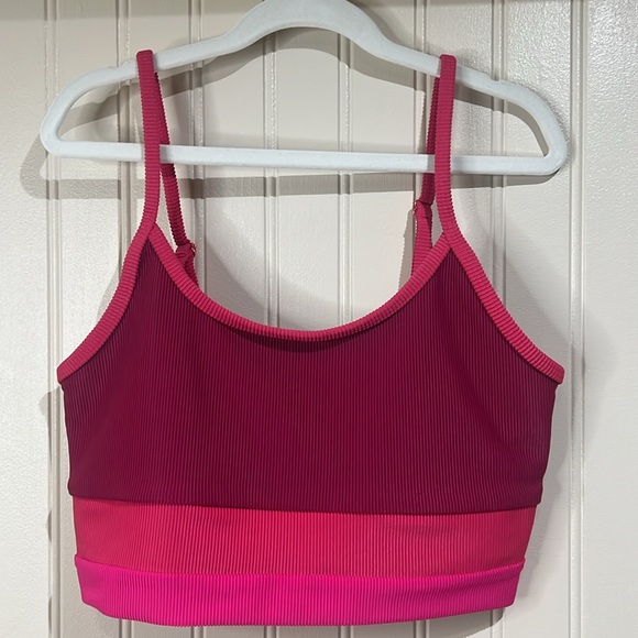 Beach Riot Eva Bikini Top Raspberry Colorblock - Picture 1 of 8